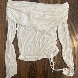 Edikted Off The Shoulder White Long Sleeve